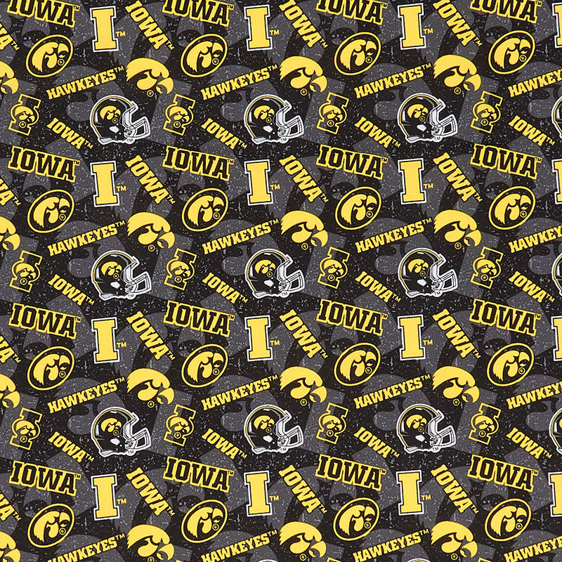 NCAA - Iowa Tone on Tone Black Yardage Primary Image
