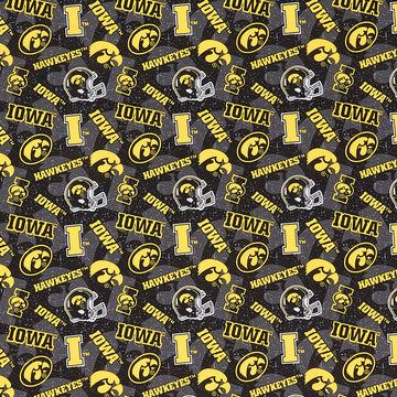 NCAA - Iowa Tone on Tone Black Yardage Primary Image