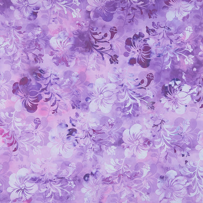 Prism - Hibiscus Shadow Light Purple Digitally Printed Yardage