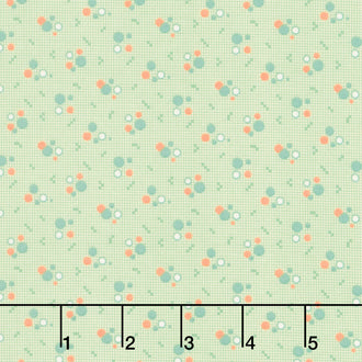Aunt Grace Calicos - Dots Green Yardage