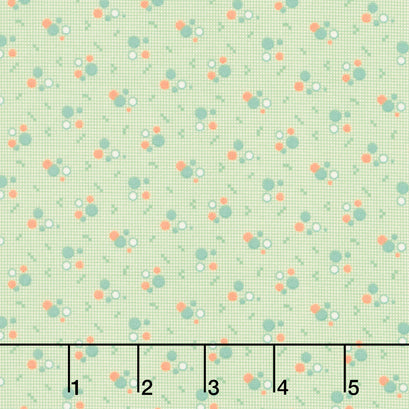 Aunt Grace Calicos - Dots Green Yardage