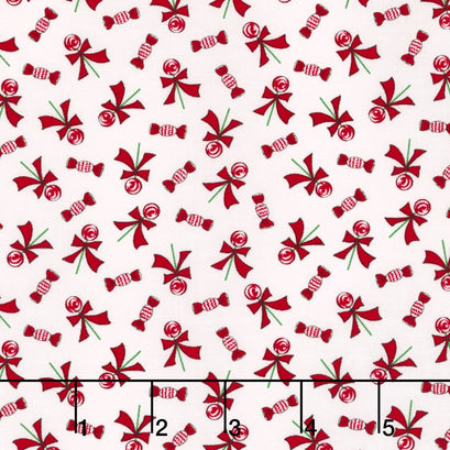 Sugar Plum Christmas - Lollipops Icicle White Yardage