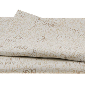 Blue Bird of Happiness - Word Print Cream 2 Yard Cut