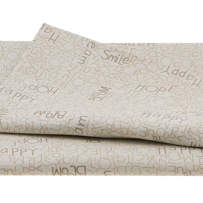 Blue Bird of Happiness - Word Print Cream 2 Yard Cut