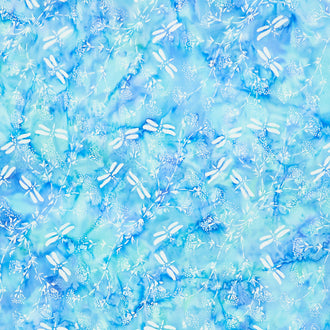 Morning Glory Batiks - Queen Anne's Lace Cool Water Yardage