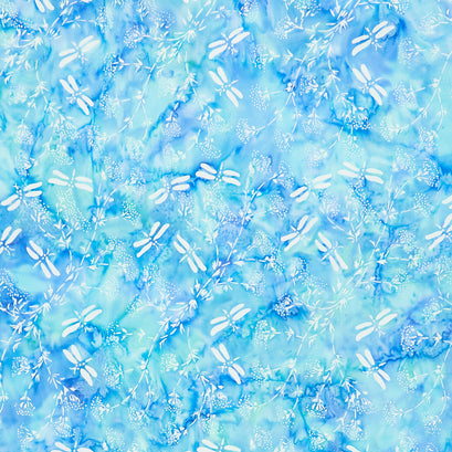 Morning Glory Batiks - Queen Anne's Lace Cool Water Yardage