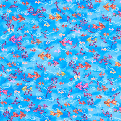 Oceanica - Fish Blue Yardage