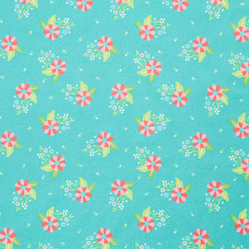 Strawberry Lemonade - Carnation Teal Yardage Primary Image