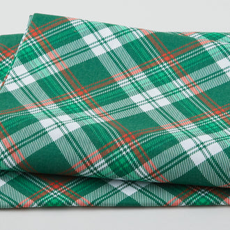 Seasonal Plaids - Green Diagonal Plaid 2 Yard Cut