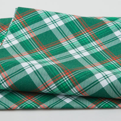 Seasonal Plaids - Green Diagonal Plaid 2 Yard Cut