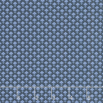 French Quarter - Flower Pattern Dark Blue Yardage