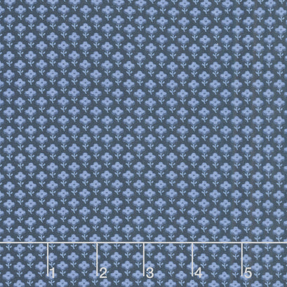 French Quarter - Flower Pattern Dark Blue Yardage
