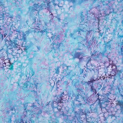 English Lavender Batiks - Mixed Herb Teal Cerulean Yardage