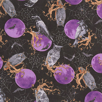 Mystery Manor - Fright Flight Purple Moon Yardage