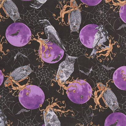 Mystery Manor - Fright Flight Purple Moon Yardage