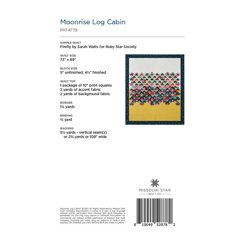 Moonrise Log Cabin Quilt Pattern by Missouri Star Alternative View #1