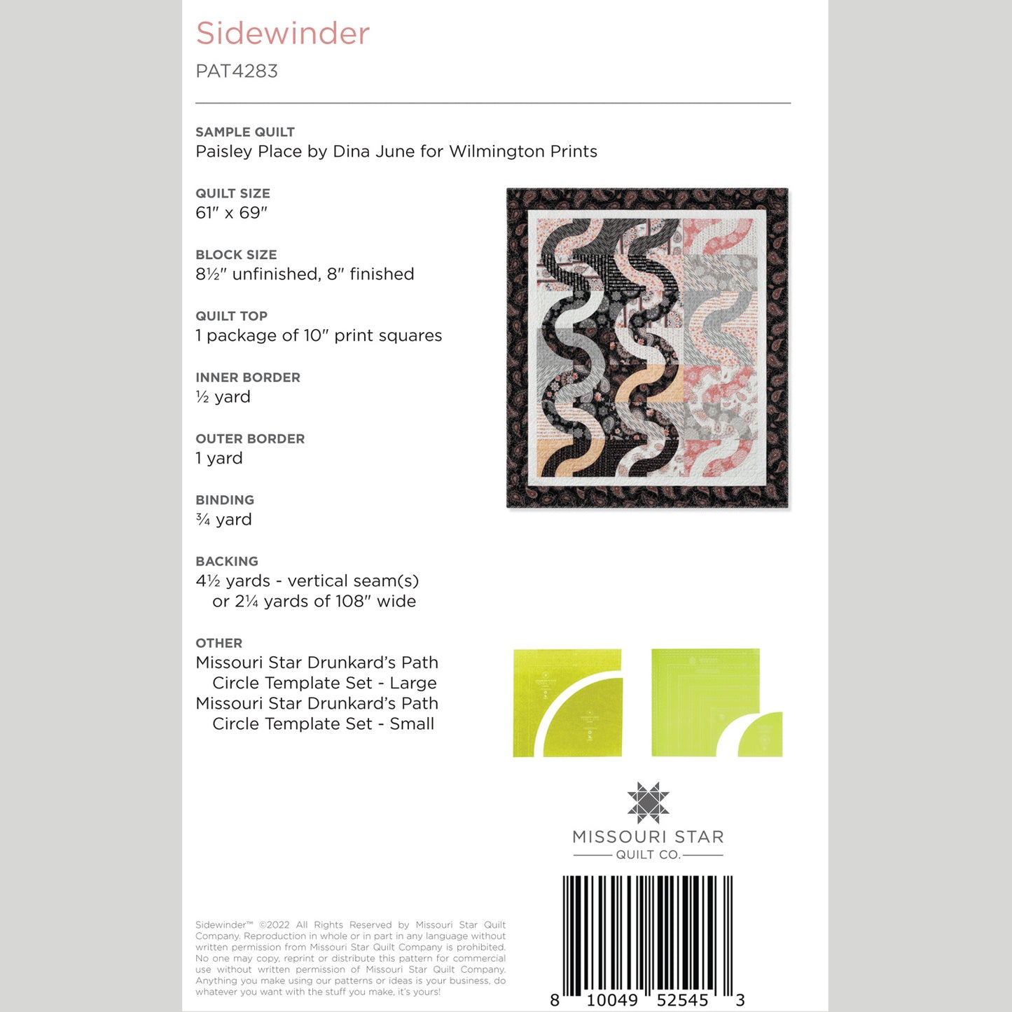 Digital Download - Sidewinder Quilt Pattern by Missouri Star Alternative View #1