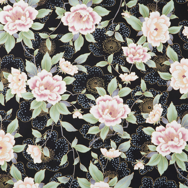 Imperial Collection - Honoka Plum Colorstory Floral Black Metallic Yardage Primary Image