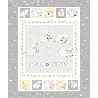 Sweet Dreams - Counting Sheep Gray Panel
