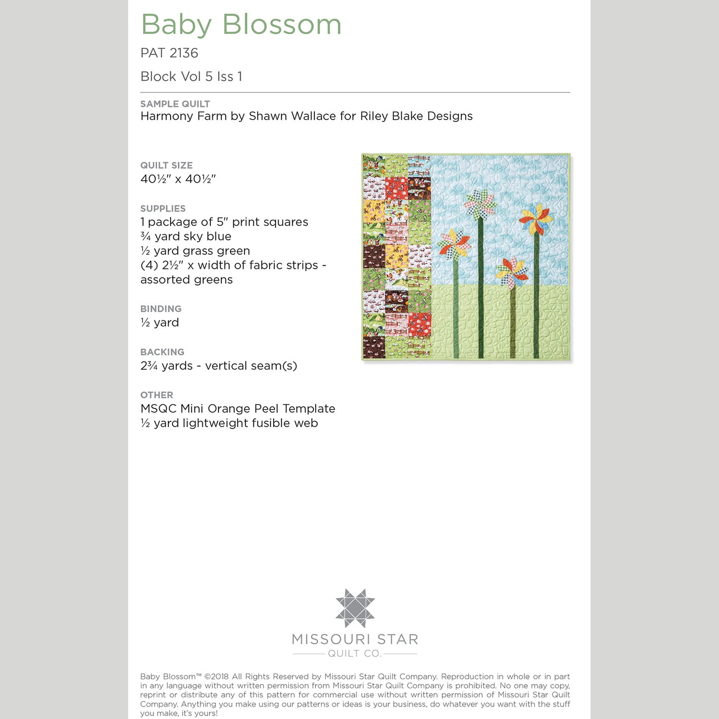 Digital Download - Baby Blossom Pattern by Missouri Star Alternative View #1