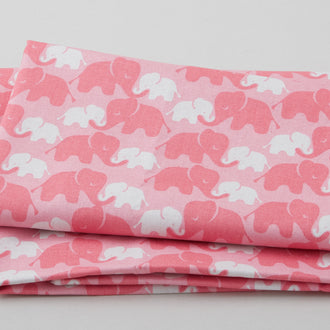 Loving Elephants Pink 2 Yard Cut