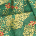 Holiday Flourish Holiday - Holly Green Metallic Yardage Alternative View #1