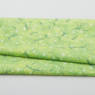 Hello Glow - Monotone Dark Trees Glow Green One Yard Cut