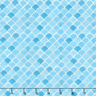 Sea Friends - Mermaid Scale Blue Yardage