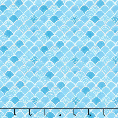 Sea Friends - Mermaid Scale Blue Yardage