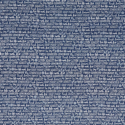 Lemon Fresh - Easy Peasy Navy Yardage