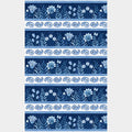 Blooming Blue - Floral Repeating Stripe Multi Yardage Alternative View #1