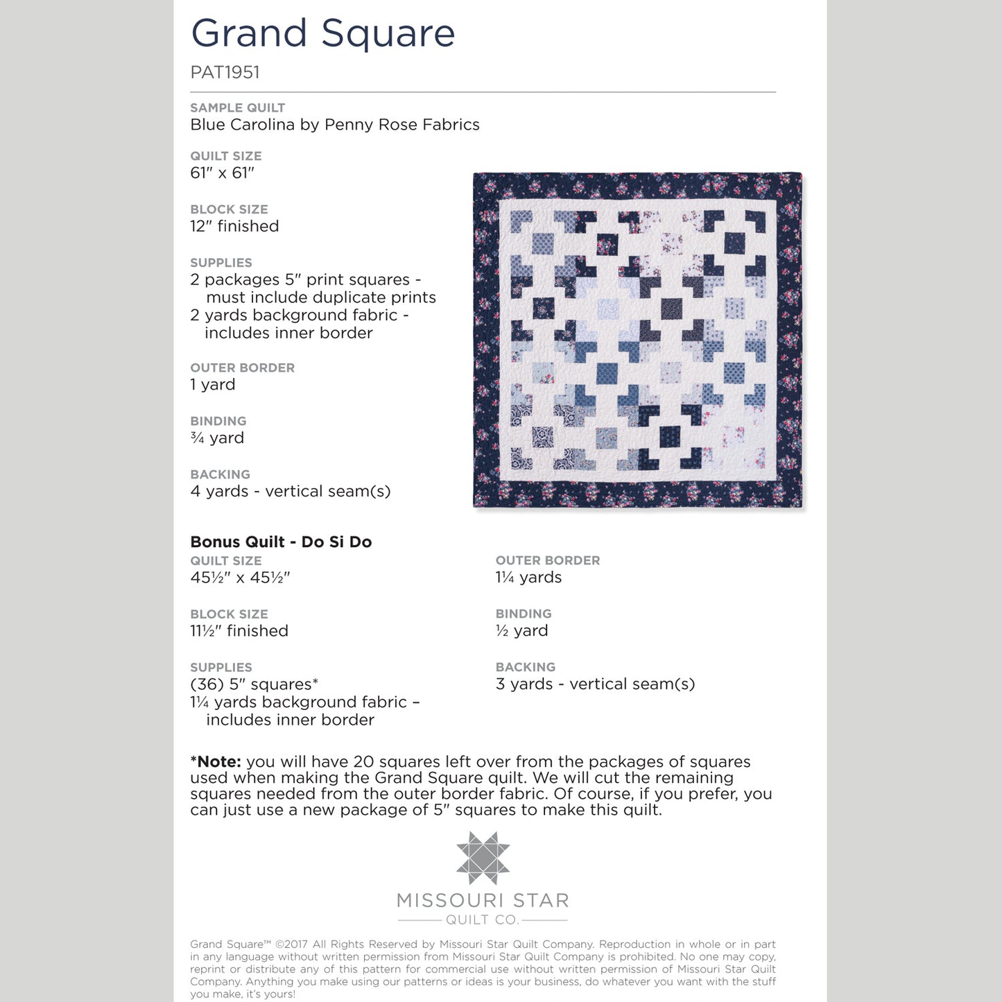Digital Download - Grand Square Pattern by Missouri Star Alternative View #1