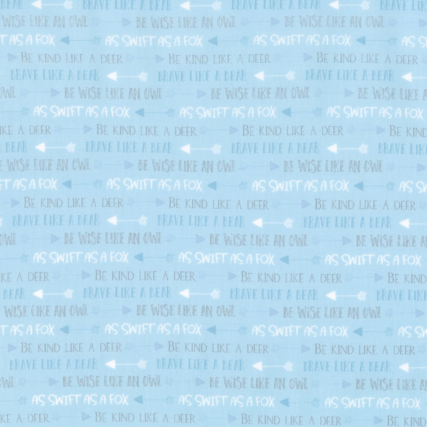 Winsome Critters - Words Blue Yardage Primary Image