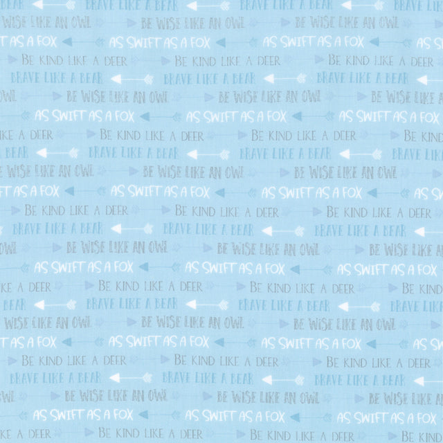 Winsome Critters - Words Blue Yardage Primary Image