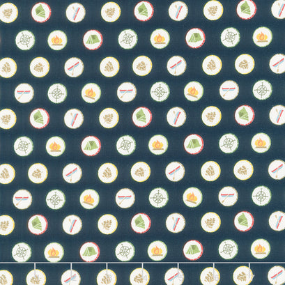 Love You S'more - Camping Badges Navy Yardage