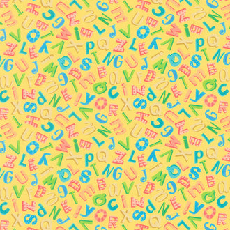 Alphabits - Alphabit Soup Yellow Yardage