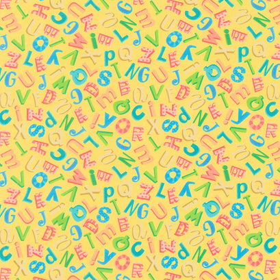 Alphabits - Alphabit Soup Yellow Yardage
