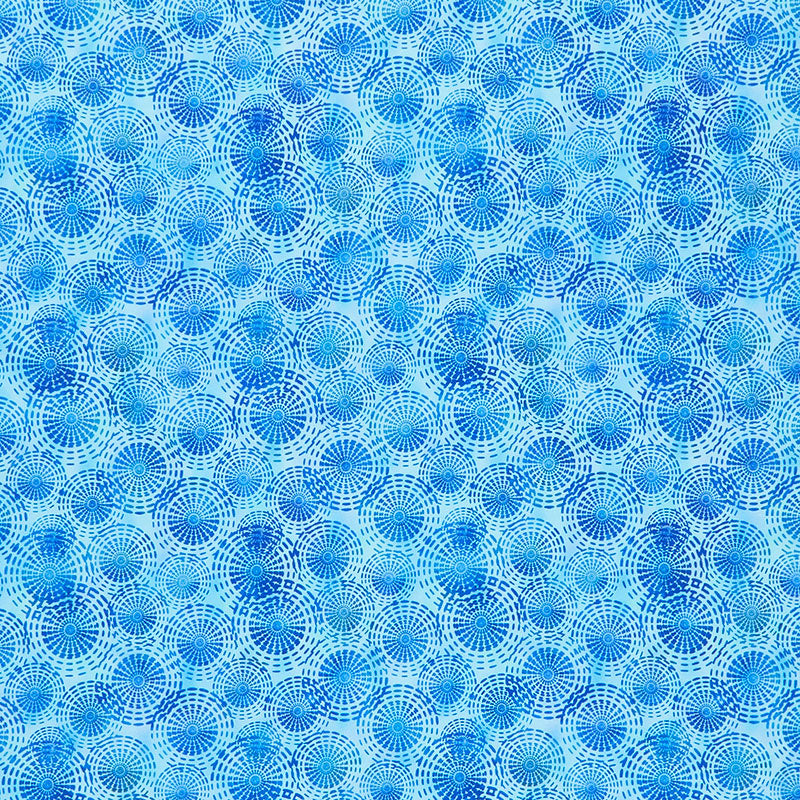 Dazzle (In The Beginning) - Circles Blue Yardage Primary Image