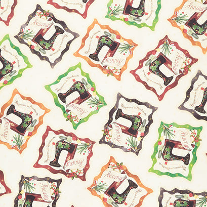 Happiness is Homemade - Sewing Machines Ecru Yardage