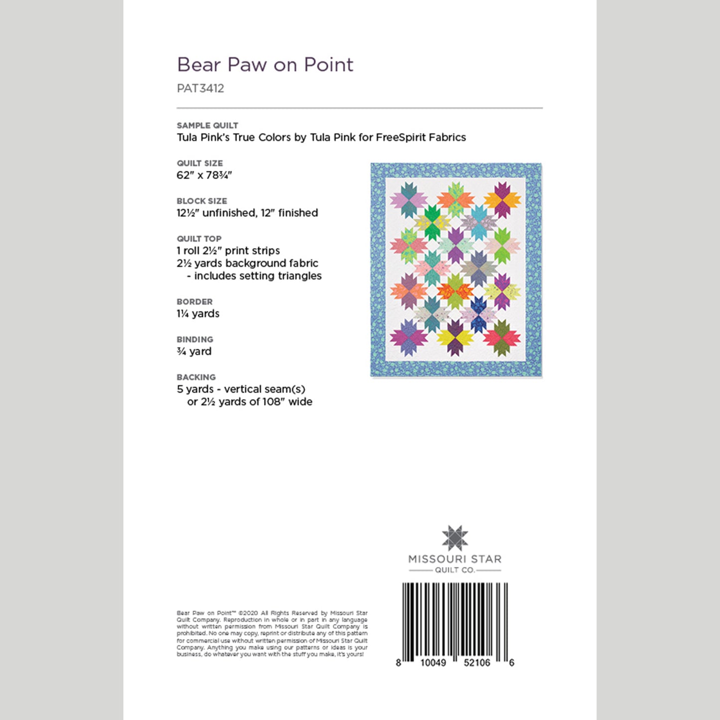 Digital Download - Bear Paw on Point Quilt Pattern by Missouri Star Alternative View #1