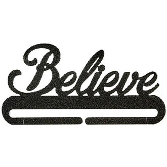 Believe Split Bottom Quilt Hanger - 6" Charcoal