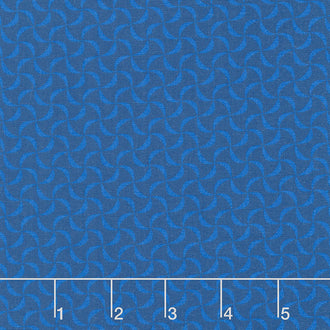 Polar Bear Attitude - Petite Pinwheels Blue Yardage