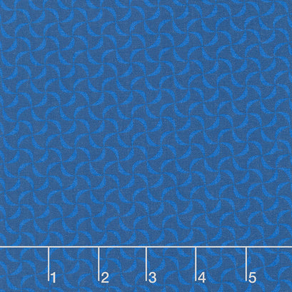 Polar Bear Attitude - Petite Pinwheels Blue Yardage