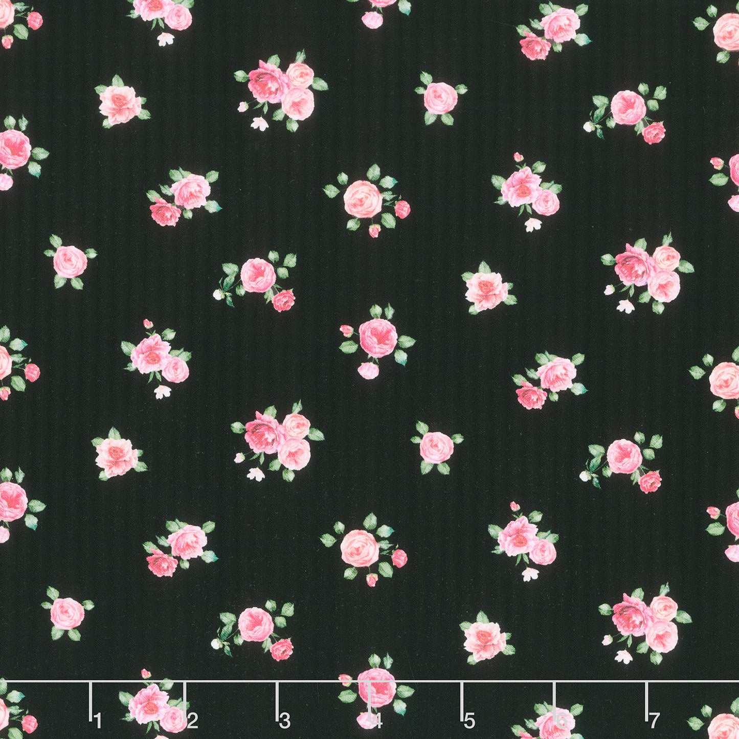Blush - Mini Floral Spot Black Yardage Primary Image