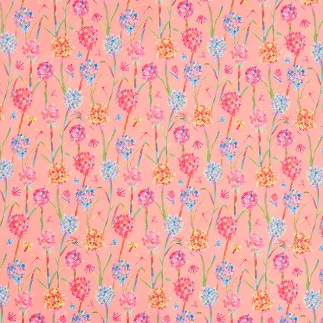 Flora and Fun - Flowers Coral Yardage Primary Image