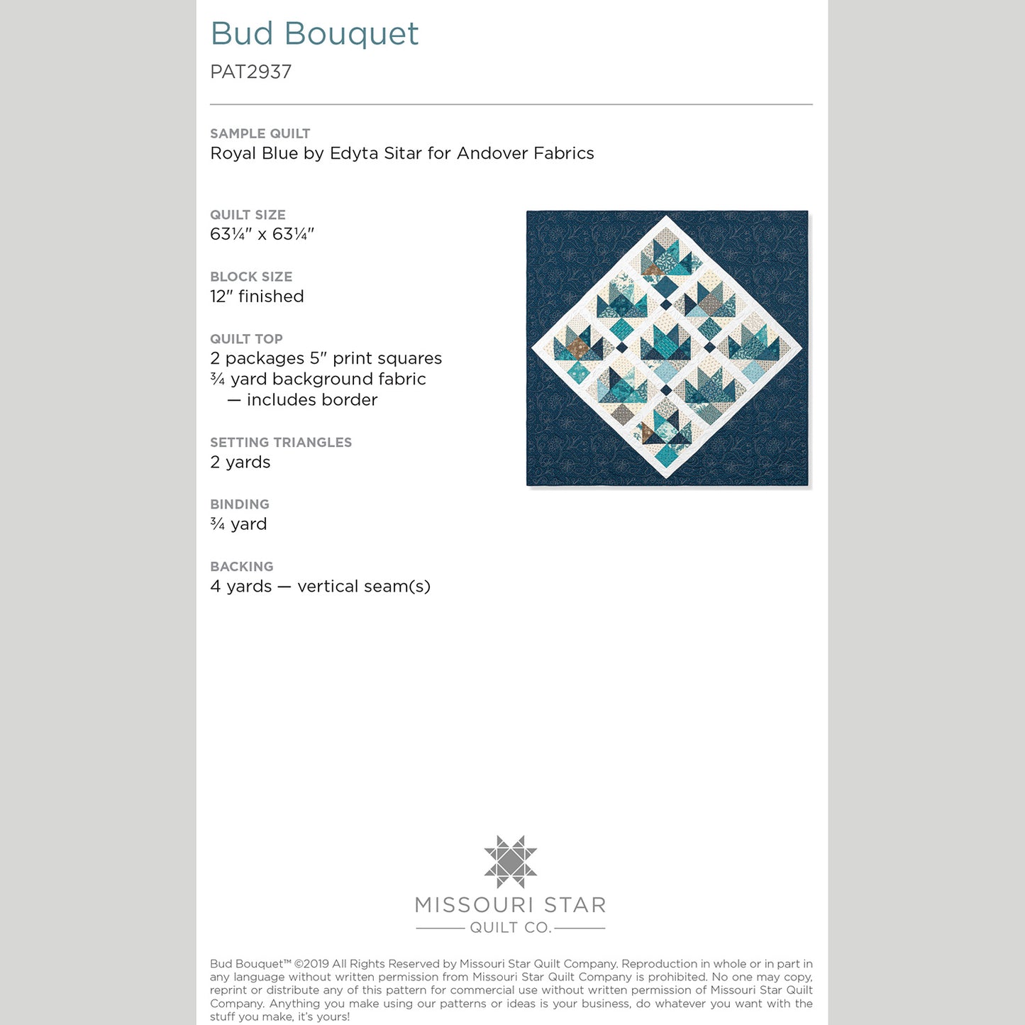 Digital Download - Bud Bouquet Quilt Pattern by Missouri Star Alternative View #1