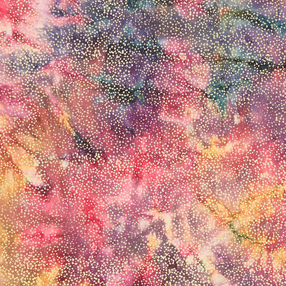 Bountiful Batiks - Mini Dot Floral Beaujolais Yardage