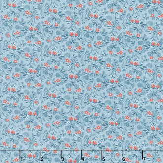 Victory Garden - Tiny Victorian Florals Blue Yardage