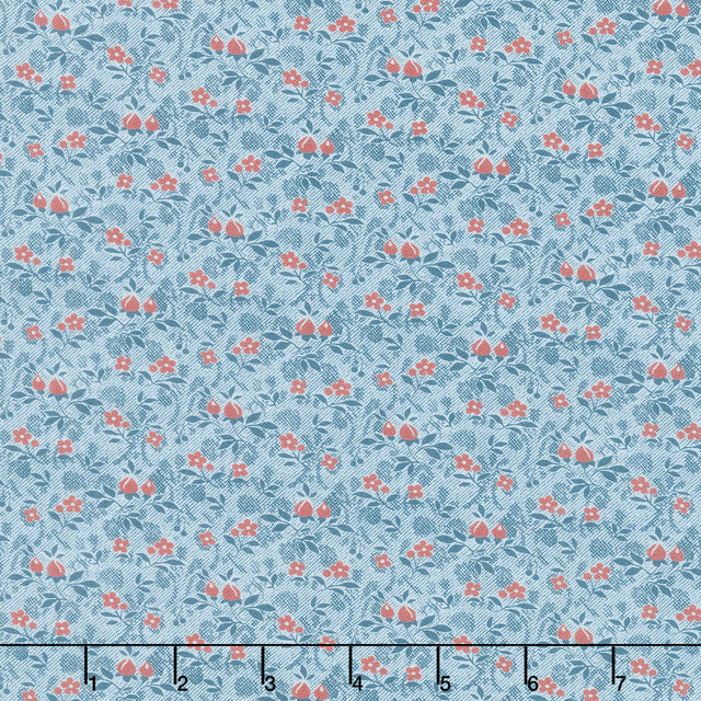 Victory Garden - Tiny Victorian Florals Blue Yardage Do not publish till 7/1 Primary Image