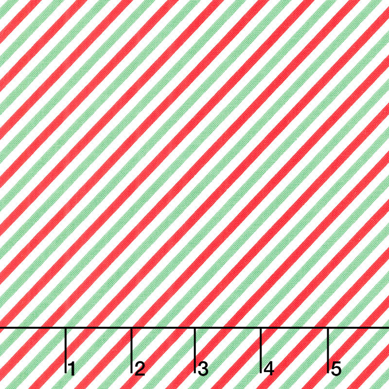 Pixie Noel 2 - Stripes Green Yardage Primary Image